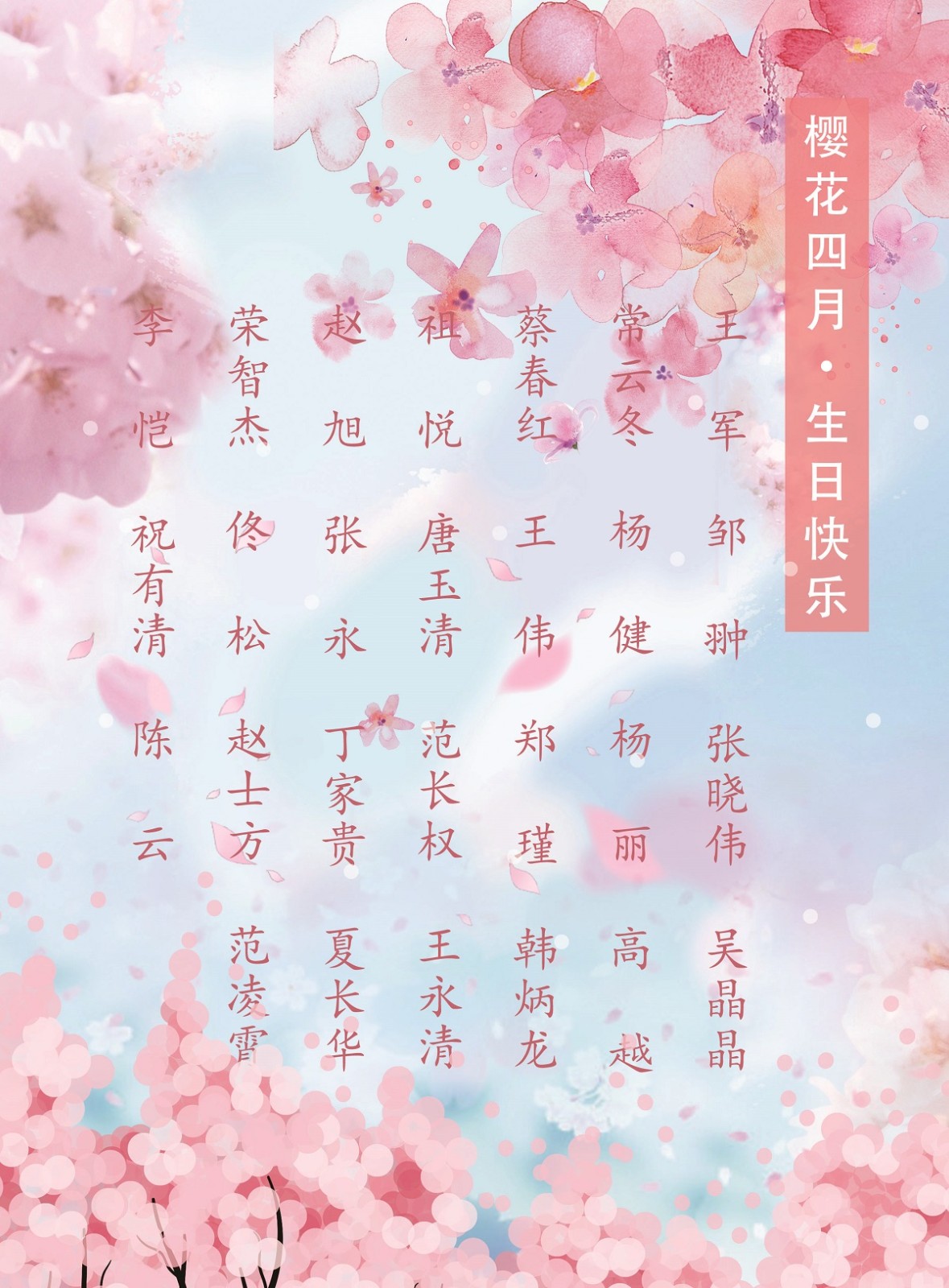 【生日祝?！抗ё?4月生日的員工生日快樂！